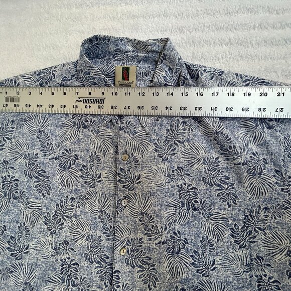 Tori Richard Honolulu Mens Leaf Hawaiian Shirt 2XL Cotton Lawn Rotary Intl Logo - Picture 5 of 7